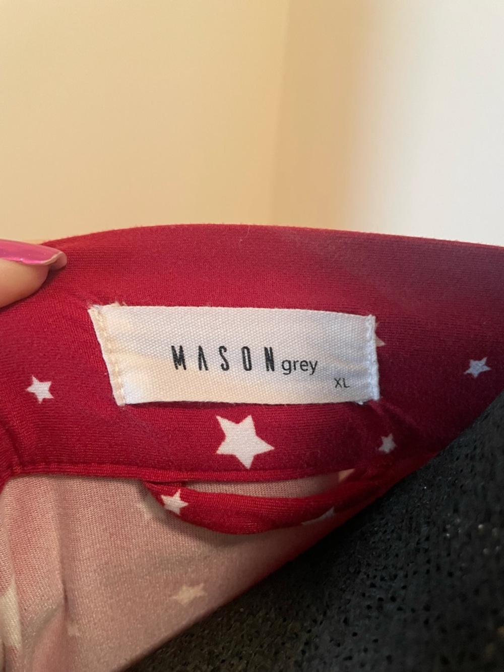 Mason Grey Red Star-Print Robe - Picture 6 of 6